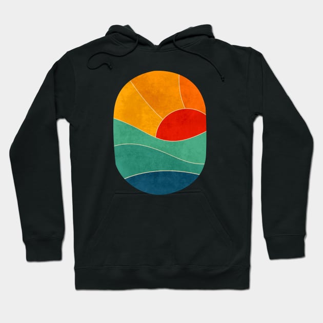 ocean waves minimalist Hoodie by teemarket